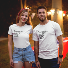 Load image into Gallery viewer, 'Trance. 24/7 365' Short-Sleeve Unisex T-Shirt (White, Raspberry, Yellow, Dust, Ash)