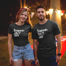 Load image into Gallery viewer, 'Trance. 24/7 365' Short-Sleeve Unisex T-Shirt (Black, Asphalt, Steel Blue)