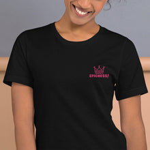 Load image into Gallery viewer, Embroidered Short-Sleeve Unisex T-Shirt "Epicness!" (Fuchsia)