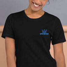 Load image into Gallery viewer, Embroidered Short-Sleeve Unisex T-Shirt &quot;Epicness!&quot; (Aqua)
